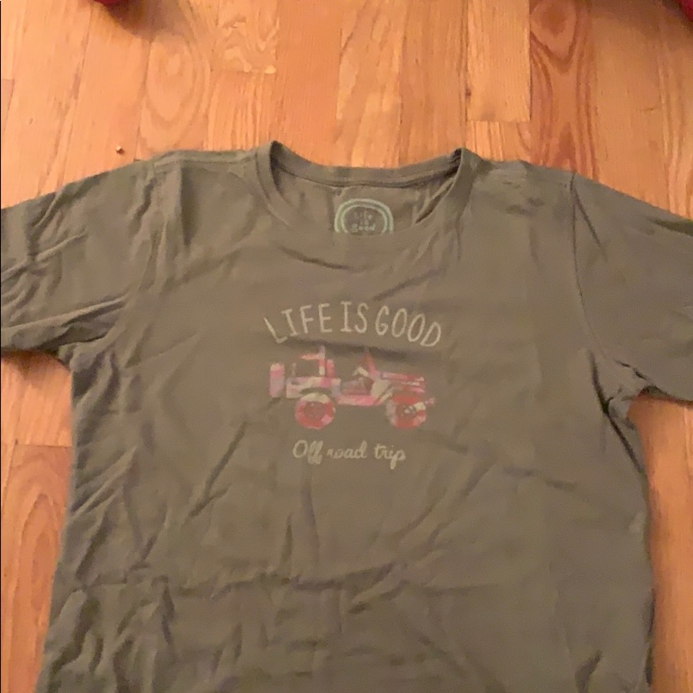 Life Is Good Olive Green Tee